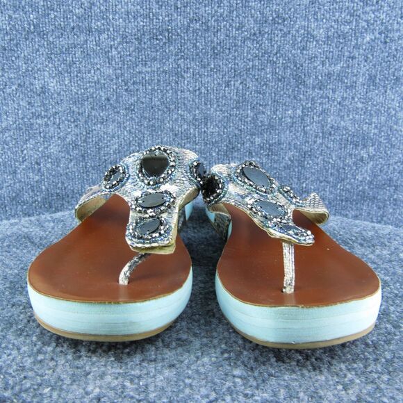 Yellowbox Karlie Women Thong Sandal Shoes Silver Synthetic Size 7.5 Medium - Picture 2 of 10